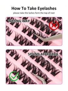 Rikuaild Rikuaild 10 Row 100PCS Individual Eyelash D Curl 10-16mm DIY Clusters Extra Thick & Fluffy & Natural Look Reusable Individual Eyelash Kit For Self Use At Home Or On-The-Go For Daily Life & Wedding & Dating & Party & Music Festival