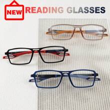 男女通用复古双光老花镜，视野清晰，运动风格 TR90 柔性镜框，金属铰链 - 白色 - 查看 11