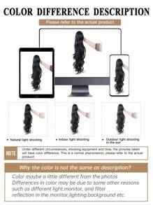 Long Curly Wavy Drawstring Ponytail Extensions Clip In Wavy Synthetic Hairpieces 26 Inch Black Ponytails Hair Piece Pony Tail Extension For Women