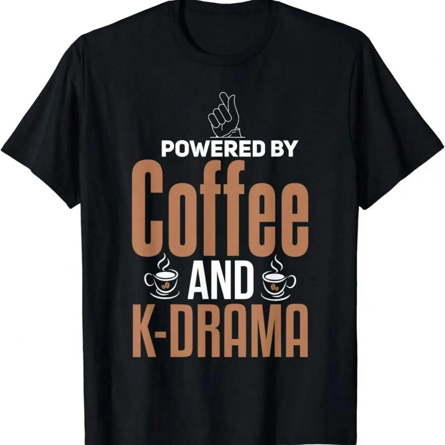 K-Drama Shirt Funny Coffee Lover K-Pop Lover Korean Drama T-Shirt  Kawaii  Shirts For Women  Ropa Mujer  Graphic T Shirts