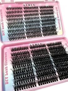 Fluffy Lash Clusters 60D+80D+100D+50D+40D+30D Individual Eyelash Thick Cluster Eyelash Extensions D Curl Lashes Clusters 540Pcs Individual Lashes 9-18MM Wispy Cluster Lashes - D - View 4
