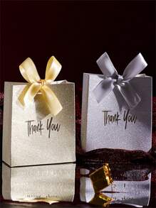 10 elegantes bolsas de regalo de oro y plata con lazos, perfectas para damas de honor, Navidad, cumpleaños, regalos de boda, diseño de papel resistente, adecuadas para ocasiones festivas, decoraciones de boda