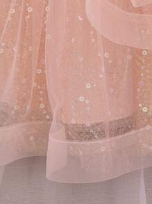 Baby Girls Shiny Mesh Princess Dress, Cute For Birthday Party, Celebration, Outdoor, No Hair Accessories Included