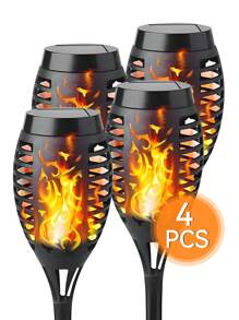 1/2/4/6 pièces, Lumières solaires, Lumières décoratives d'extérieur, Alimentées à l'énergie solaire, Convient pour les festivals, les fêtes, les jardins, les parcs, les lumières décoratives, les lumières de pelouse, Illuminez votre jardin avec la flamme vacillante de l'énergie solaire
