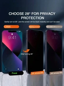 2 pièces Film de protection d'écran de téléphone anti-espionnage en verre trempé compatible avec Apple 6/6s,7/8/Plus,X/Xs/XS Max,11/11pro/11 Pro Max,12mini/12/12 Pro/12 Pro Max,13/13mini/13 Pro/13 Pro Max,14/14 Plus/14 Pro/14 Pro Max,15/15Plus/15Pro/15Promax Cadeau pour l'anniversaire, la famille, les amis Verre trempé, protecteur d'écran de téléphone, accessoires de téléphone