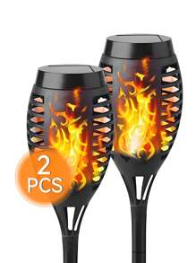 1/2/4/6 pièces, Lumières solaires, Lumières décoratives d'extérieur, Alimentées à l'énergie solaire, Convient pour les festivals, les fêtes, les jardins, les parcs, les lumières décoratives, les lumières de pelouse, Illuminez votre jardin avec la flamme vacillante de l'énergie solaire