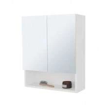 Lodge Medicine Cabinet With Mirrored Doors And Open Storage, White - trắng - Xem 8