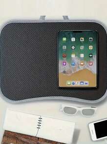 1pc Portable Small Pillow Desk, Laptop Desk, Slouchy Desk, Tablet, Desk On Table Bed, Student Dormitory Bed Removable Multifunctional Carbon Fiber Patterned Pillow Computer Bracket, Heightened Laptop Pad