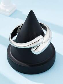 1 Set elegante y sencillo de joyas de brazalete con gota geométrica de metal liso con diseño de serpiente, adecuado para mujeres