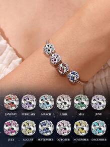 1 pieza de cuentas de trébol con piedras preciosas del zodiaco para hacer pulseras y brazaletes de mujer - Accesorio de joyería para hacer manualidades y combinar con atuendos diarios para chicas