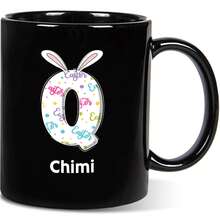 1pc, 11oz Customized Easter Bunny & Floral Text Ceramic Mug, Cute & Sweet, Suitable As Gift For Girlfriend, Valentine's Day, Best Friend, Mom, Family, Pink Or Black Mug, Father's Day, Birthday, Appreciation - All Black - View 15