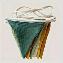 1 件节日三角旗旗帜，涤纶面料可重复使用，多色花环三角彩旗，适用于通用节日室内外波西米亚风装饰、生日派对用品、婚礼新娘送礼会 - 彩色 - 查看 3