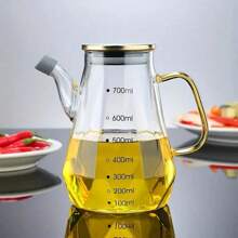 1pc Creative Rhombus Borosilicate Glass Oil Bottle, Suitable For Kitchen, Capacity: 16.91 Oz, 23.67 Oz, 30.43 Oz