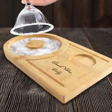 1pc Personalized Salt-Rimmed Bartender Tools, Wooden Cocktail Seasoning Tray-Laser Engraved Name-Suitable For Parties, Bars, Cocktail Receptions - Beige - View 7