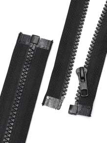 5 件黑色树脂拉链，各种长度（14.57 英寸/17.72 英寸/21.65 英寸/23.62 英寸/29.53 英寸/31.5 英寸），#5 尼龙线圈分离拉链，适用于服装、箱包、家纺等缝纫产品 - 黑色 - 查看 5