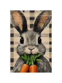 1pc Charming Easter Garden Flag - Double Sided Linen, Weather Resistant, Washable Easter Scene Banner, 12x18 Inches, Suitable For Indoor/Outdoor Use, Outdoor Decoration, Easter Decoration, Spring Decoration, Holiday Party Decoration, Outdoor Easter Decoration (Excluding Pole)