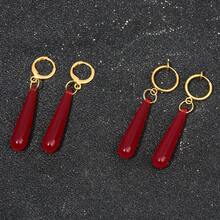 1pc Anime "Frozen: Beyond The Journey's End" Red Earring, Frozen Funeral Theme Earring Pendant, Frozen Cosplay Gift, Gift For Friends