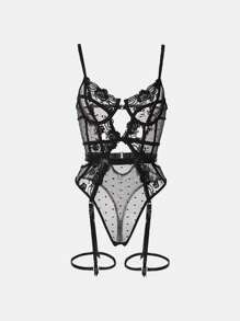 Lencería sexy para damas, telas bordadas, pijamas, pantalones de muñeca, lencería de peluche, una pieza