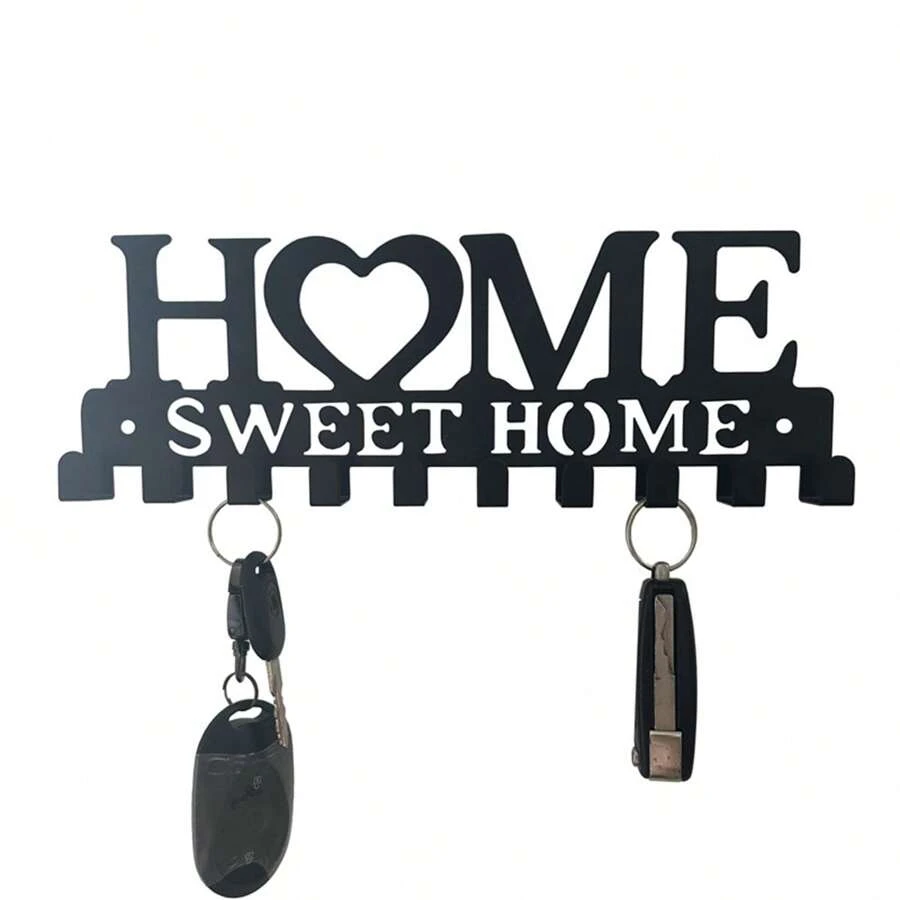 黑色壁挂架，休闲家居装饰品，浴室架，衣架挂钩，墙上图片，白色挂钩，黑色，粘性墙挂钩，钱包挂钩，墙壁挂件，相框挂钩 - 黑色 - 查看 1