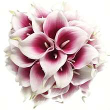 4/10/20 Piezas Flores Artificiales de Cala Lili, Flores de Cala Lili Realistas de Textura Simulada para Decoración del Hogar, Jardín, Oficina, Fiesta, Boda, Ramo, Centro de Mesa, Pascua - Multicolor - Ver 68