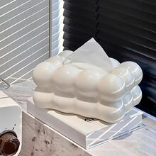Premium Cloud-Shaped Plastic Tissue Holder, Cotton Candy Design Napkin Dispenser For Living Room, Solid Color Creative Paper Tissue Box For Home Use - Multicolor - View 3