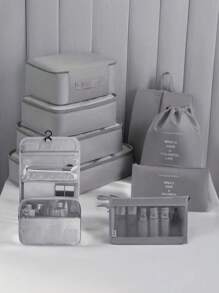 9pcs/1 Set Portable Travel Organizer Bags, Include Clothes/Cosmetic/Jewelry/Toiletry Storage Bags, Suitable For Business Trip, Vacation, Dorm, Bedroom Decor, Student/Teacher Clothing Storage, Essential Travel Accessories, Valentine's Day Gift,Boho Vibes - Multicolor - View 9