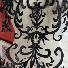 1 Extra Large European Floral Water-Soluble Embroidered Applique, Decoration For Wedding Dress - Multicolor - View 4