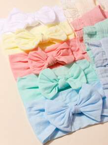 5 Stücke Frühlings-Bonbon-farbene süße Nylon-Schleifen-Stirnbänder & 5 Stücke Bonbon-farbene süße Baby-Lätzchen-Set, geeignet für jeden Tag, alle Jahreszeiten - Verschiedenfarbig - Übersicht 6