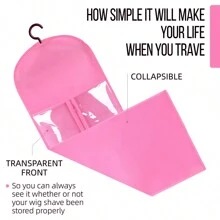 3 piezas Bolsas de almacenamiento para pelucas con percha, soporte para pelucas para múltiples pelucas, soporte portátil para extensiones de cabello a prueba de polvo, accesorios para pelucas y extensiones de cabello