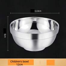1 件/6 件不锈钢双层防滑防烫闪亮餐碗，可堆叠，易于清洁，适用于面碗、饭碗、汤碗，适用于家庭、酒店、婴儿使用、圣诞派对、成人和儿童