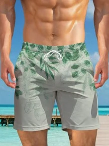 Men's Hawaiian 3D Printed Casual Beach Shorts - Quick Dry, Drawstring Waist, Perfect For Summer Outdoor Activities - Multicolor - View 3