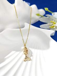 1 件 24K 镀金锦鲤设计吊坠耳环，时尚持久，创意珠宝 - 金色 - 查看 10