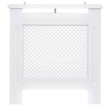 HOMCOM Copritermosifone Moderno a Griglia in MDF, Copertura Termosifone Portatile per Casa e Ufficio, 78x82x19 cm, Bianco - Bianco - Visualizzare 8
