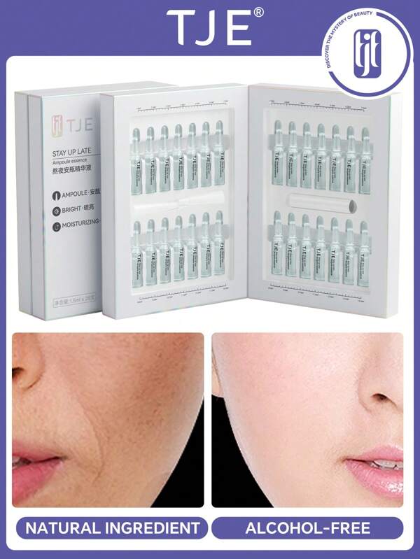 TJE TJE Overnight Ampoule Essence 1.5ml*28pcs, Moisturizing, Repairing, Anti-Aging, Diminish Fine Lines