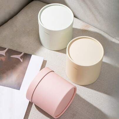 1pc Round Solid Color Small Bucket Vase, Suitable For Flower Arrangement, DIY Packaging, Gift Box, Holiday Decor