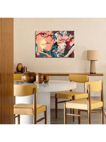 1 Pc Cartoon Poster Valentine's Day Easter Thanksgiving Home Room Decoration Wooden Framed Canvas Painting -  Thickness 2.25cm/0.9inch,Home Gift Decoration, Room Decoration Aesthetic, Wall Decoration Art, Perfect Gift, Autumn And Winter Wall Decoration, Living Room Decoration, Bedroom Decoration, Kitchen Decoration, Entry Decoration, Bathroom Decoration, Direct Wall Painting, High Quality Wall Painting Poster - Multicolor - View 4