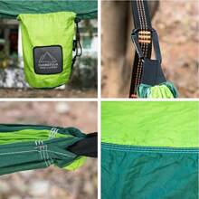 Portable Nylon Parachute Fabric Single And Double Size Outdoor Camping Hiking Garden Hammock - Black - View 7