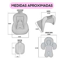 5-Piece Combo (Baby Car Seat Cover + Hood + Belt Protectors + Pillow + Anatomical Body Support For Newborn Babies Tutti Line) - 紅色 - 查看 5
