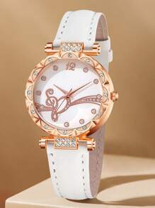 3 pièces Ensemble de montres à bracelet en PU multicolore pour femmes. Design simple, à la mode et polyvalent avec cadran rond. Montre à quartz. Idéal comme cadeau pour les vacances. Convient pour assortir avec une tenue quotidienne.