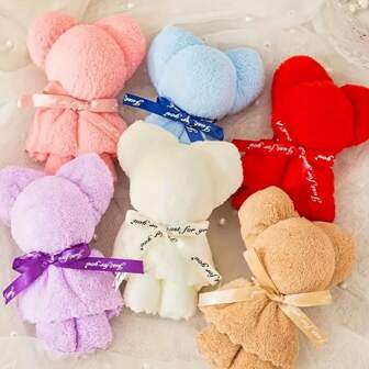 10pcs, Cute Bear Towels, Perfect For Birthdays, Gifts, Holidays, Weddings, Store Celebrations, Annual Meetings, And Other Events, With High Aesthetic Value And Practicality