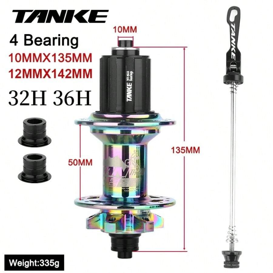 TANKE 120 Click Hub Bearing MTB Hub Rear 32 36 Holes Disc Brake Bicycle Hubs 7 8 9 10 11 12 Speed 6 Pawl Hub - 炫彩 - 查看 1