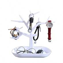 1PC Colgador de Árbol Creativo Collar Joyería Collar Pulsera Expositor de Joyería Creativo Estante de Almacenamiento de Anillos y Pendientes - Negro - Ver 6