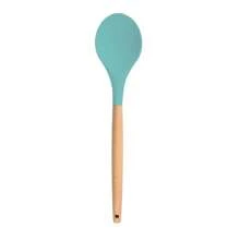 1 Pc Large Silicone Spoon Wooden Handle Wood Handle Mixing Spoons Silicone Mixing Spoon For Cooking Baking Stirring Silicone Spoons Nonstick Heat-Resistant Kitchen Mixing Tools - Multicolor - View 9