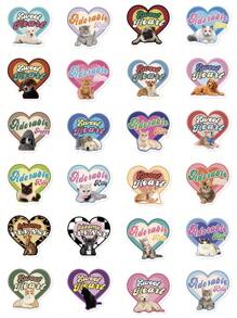 50 pièces Autocollants vintage d'amour de chat, autocollants de décoration de dessin animé mignon pour le scrapbooking, étui de téléphone, cahier, ordinateur portable, planche, guitare, fête, bagage, emballage, casque, enveloppe, artisanat DIY