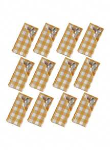 2/6/12pcs Modern Minimalist Fresh Yellow And White Checkered Napkins Suitable For Parties, Banquets, Restaurants, Kitchens, Cafes, Table Decorations, Napkins - Yellowish White - View 10