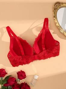 1 pieza Sujetador sin aros, ajustable, sin costuras, transpirable y cómodo de encaje sexy, talla grande, para realzar la tensión del pecho