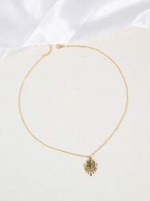 奢华创意魅力彩色方晶锆石邪眼吊坠项链珠宝新奇礼品配件适合女性多功能日常佩戴配件礼物