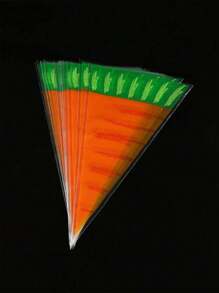 20/30/50pcs Carrot Shaped Candy Cookie Gift Bags, Cake Decorating Bags, Baking Food Packaging Bags, Birthday, Party Favor Bags - Multicolor - View 6