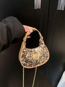 Fashionable Sparkling Mini Handbag, Cute Crossbody Bag, Adorable Mini Shoulder Bag, Essential Holiday Gift