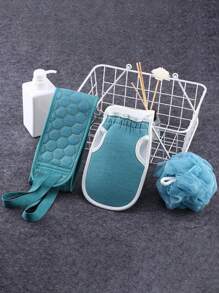 Bộ 3 dây tắm tẩy tế bào chết & dải tắm & bóng lưới tạo bọt, chà lưng tắm 3 trong 1, khăn mặt vệ sinh cơ thể, găng tay tắm mềm, bóng tắm, khăn tắm tẩy tế bào chết cho da bộ dụng cụ tắm để chà lưng, làm sạch cơ thể sâu, dụng cụ chà lưng tắm cho phòng tắm gia đình, phụ kiện phòng tắm - Màu xanh lam - Xem 9